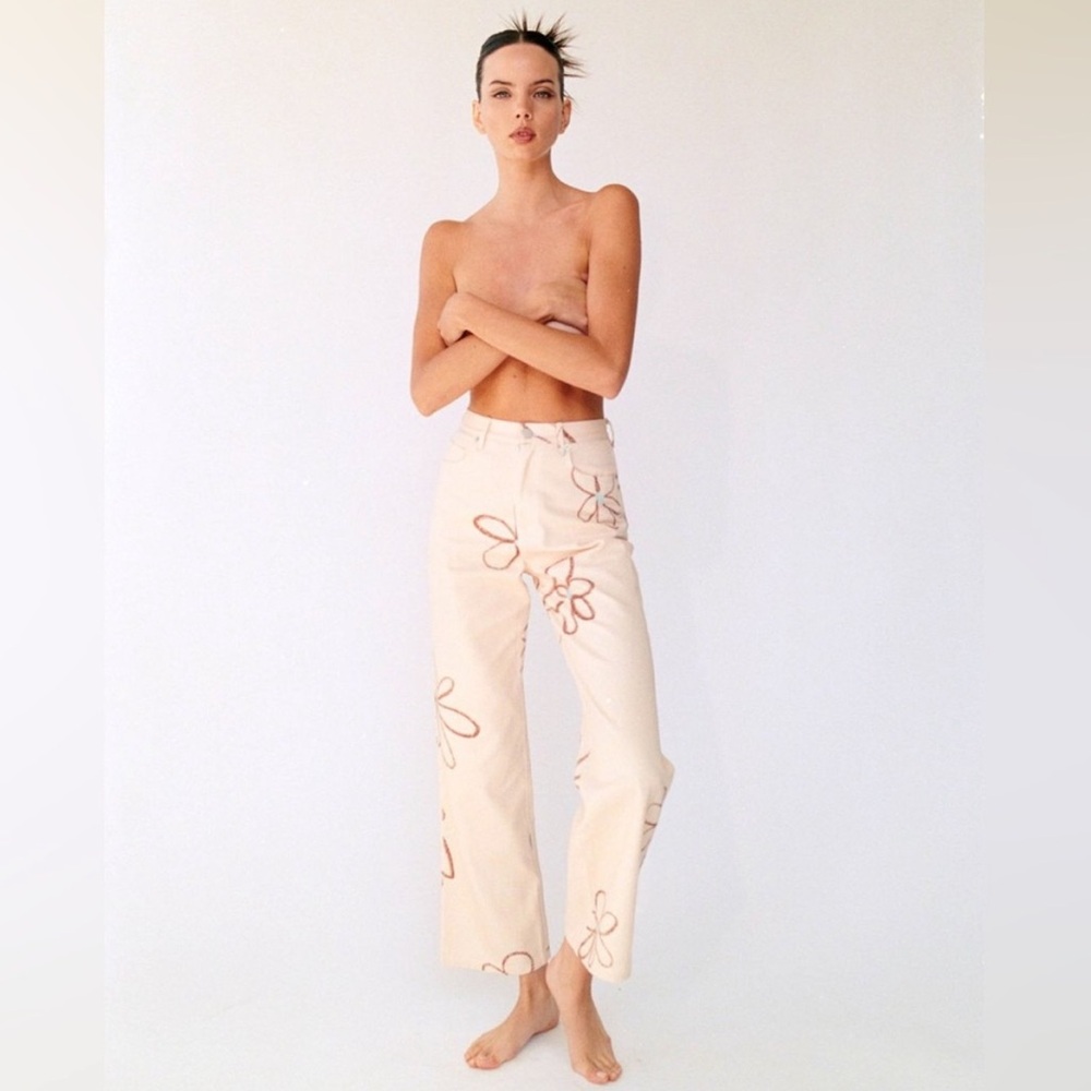 With Jean Newry Jean in Chalk and Flowers Floral Print XXS